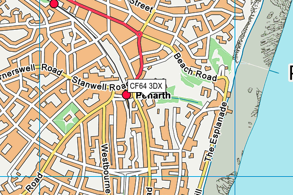 CF64 3DX map - OS VectorMap District (Ordnance Survey)