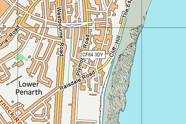 CF64 3DY map - OS VectorMap District (Ordnance Survey)