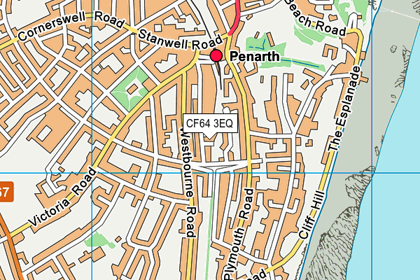 CF64 3EQ map - OS VectorMap District (Ordnance Survey)