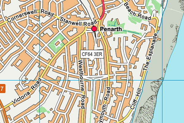 CF64 3ER map - OS VectorMap District (Ordnance Survey)