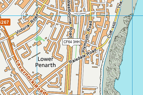 CF64 3HH map - OS VectorMap District (Ordnance Survey)