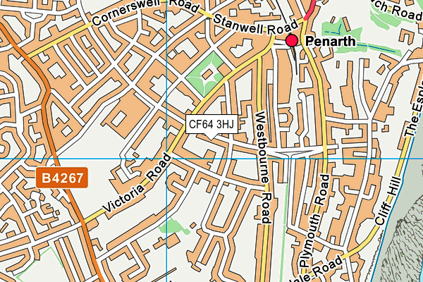 CF64 3HJ map - OS VectorMap District (Ordnance Survey)