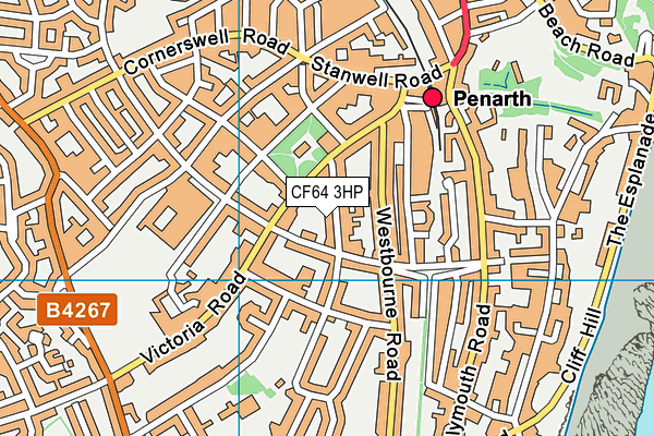 CF64 3HP map - OS VectorMap District (Ordnance Survey)