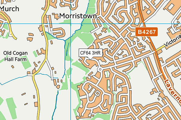 CF64 3HR map - OS VectorMap District (Ordnance Survey)