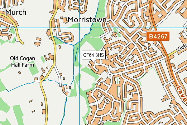 CF64 3HS map - OS VectorMap District (Ordnance Survey)