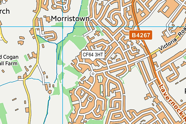 CF64 3HT map - OS VectorMap District (Ordnance Survey)