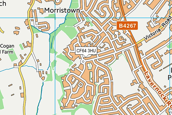 CF64 3HU map - OS VectorMap District (Ordnance Survey)