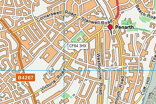 CF64 3HX map - OS VectorMap District (Ordnance Survey)