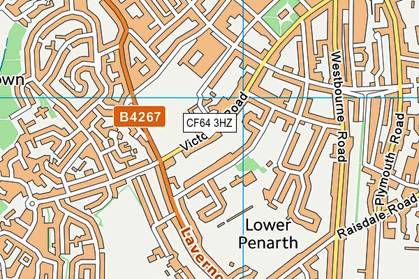 CF64 3HZ map - OS VectorMap District (Ordnance Survey)