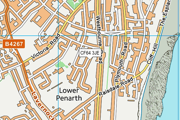 CF64 3JE map - OS VectorMap District (Ordnance Survey)