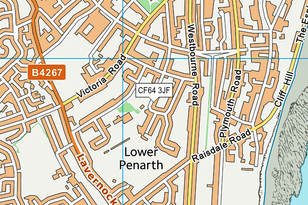 CF64 3JF map - OS VectorMap District (Ordnance Survey)