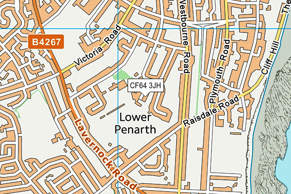 CF64 3JH map - OS VectorMap District (Ordnance Survey)