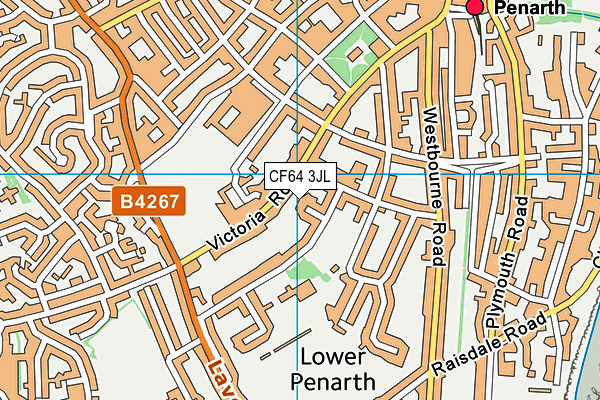 CF64 3JL map - OS VectorMap District (Ordnance Survey)