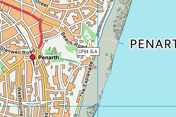 CF64 3LA map - OS VectorMap District (Ordnance Survey)