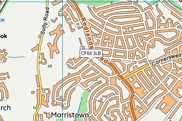 CF64 3LB map - OS VectorMap District (Ordnance Survey)