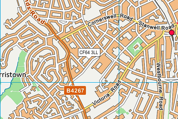 CF64 3LL map - OS VectorMap District (Ordnance Survey)