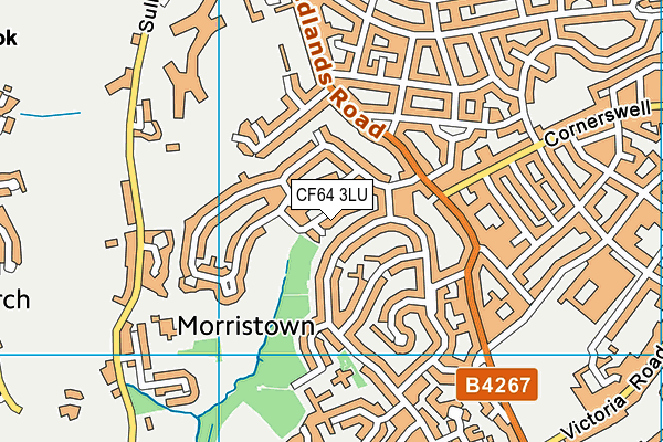 CF64 3LU map - OS VectorMap District (Ordnance Survey)