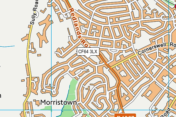 CF64 3LX map - OS VectorMap District (Ordnance Survey)