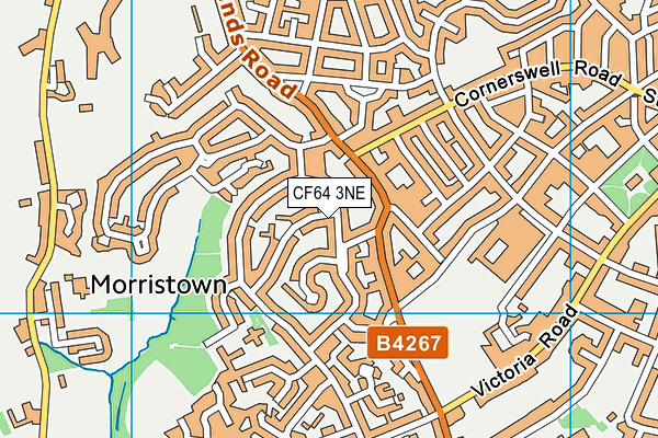 CF64 3NE map - OS VectorMap District (Ordnance Survey)