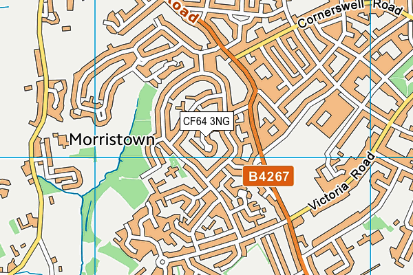 CF64 3NG map - OS VectorMap District (Ordnance Survey)