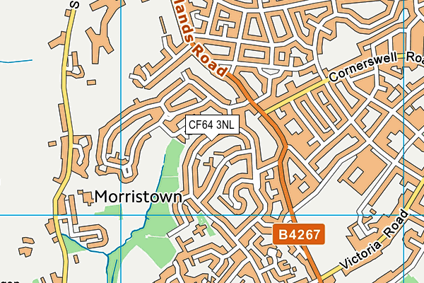 CF64 3NL map - OS VectorMap District (Ordnance Survey)