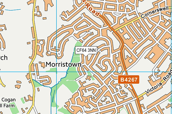 CF64 3NN map - OS VectorMap District (Ordnance Survey)