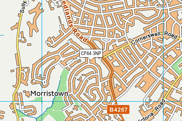 CF64 3NP map - OS VectorMap District (Ordnance Survey)