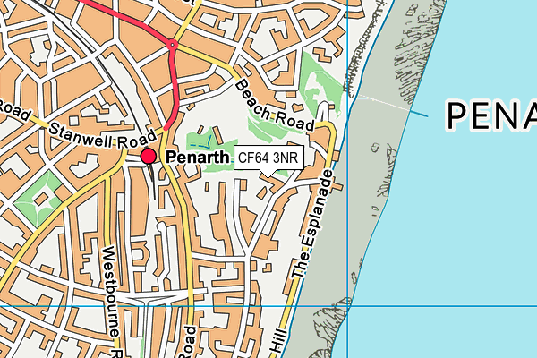 CF64 3NR map - OS VectorMap District (Ordnance Survey)