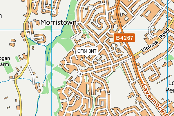 CF64 3NT map - OS VectorMap District (Ordnance Survey)