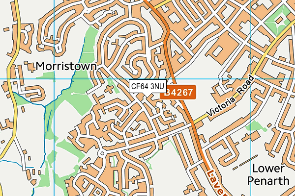 CF64 3NU map - OS VectorMap District (Ordnance Survey)