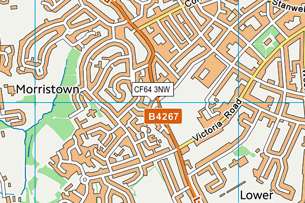 CF64 3NW map - OS VectorMap District (Ordnance Survey)