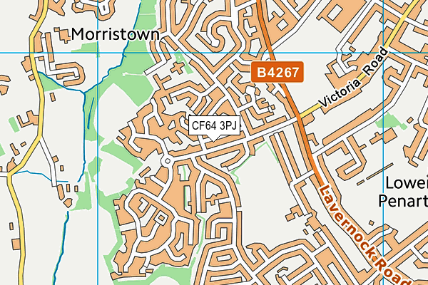 CF64 3PJ map - OS VectorMap District (Ordnance Survey)