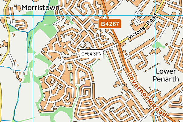 CF64 3PN map - OS VectorMap District (Ordnance Survey)