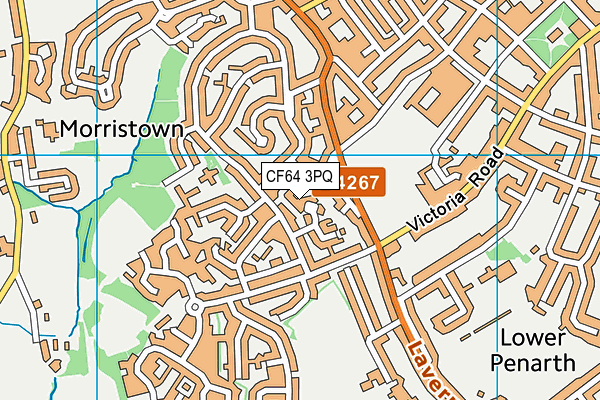 CF64 3PQ map - OS VectorMap District (Ordnance Survey)