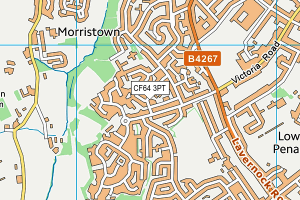 CF64 3PT map - OS VectorMap District (Ordnance Survey)