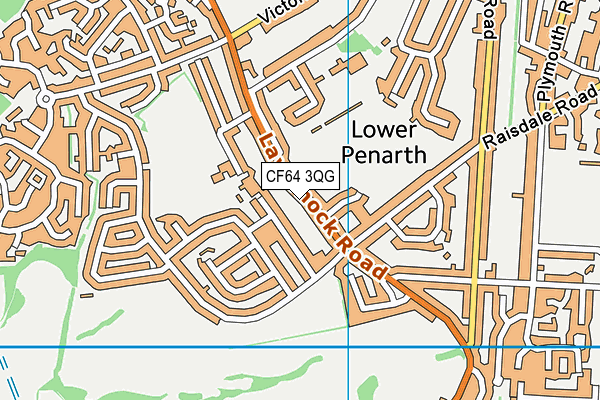 CF64 3QG map - OS VectorMap District (Ordnance Survey)