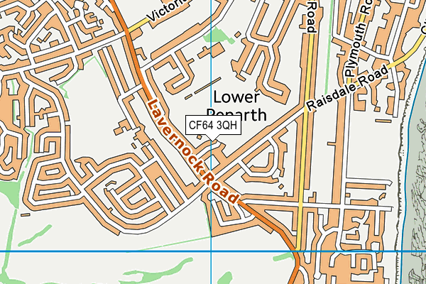 CF64 3QH map - OS VectorMap District (Ordnance Survey)