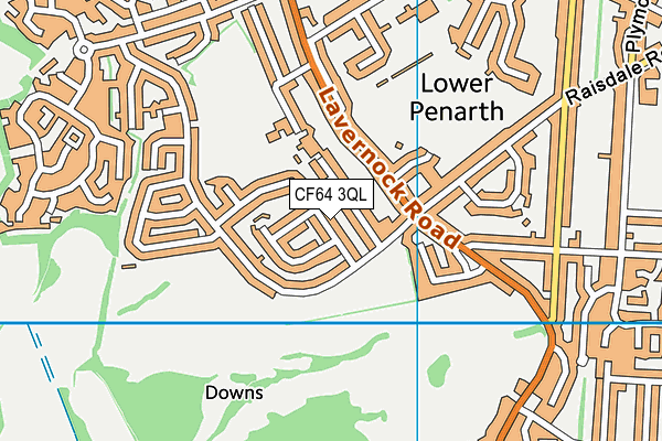 CF64 3QL map - OS VectorMap District (Ordnance Survey)