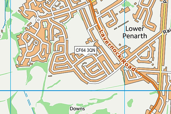 CF64 3QN map - OS VectorMap District (Ordnance Survey)