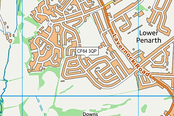 CF64 3QP map - OS VectorMap District (Ordnance Survey)