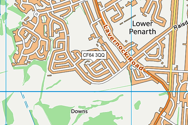 CF64 3QQ map - OS VectorMap District (Ordnance Survey)