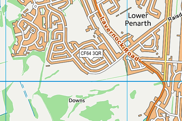 CF64 3QR map - OS VectorMap District (Ordnance Survey)