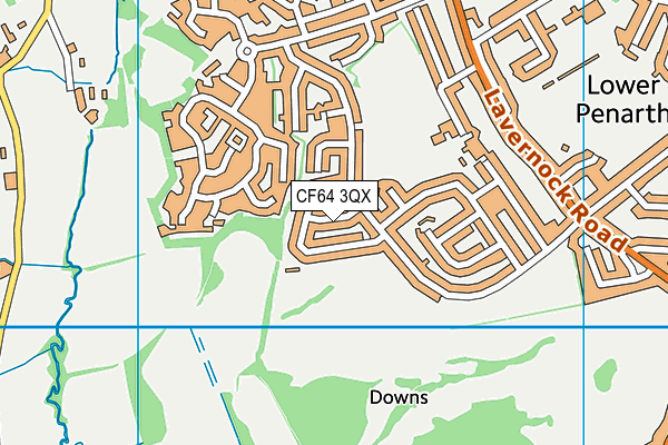 CF64 3QX map - OS VectorMap District (Ordnance Survey)