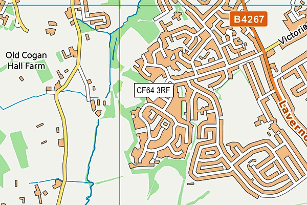 CF64 3RF map - OS VectorMap District (Ordnance Survey)