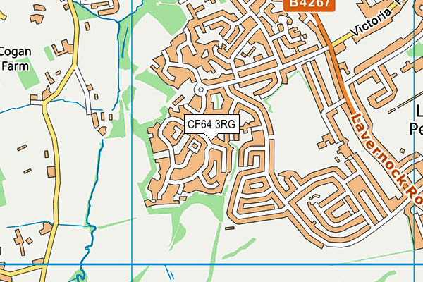 CF64 3RG map - OS VectorMap District (Ordnance Survey)