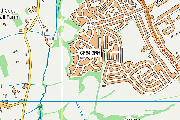 CF64 3RH map - OS VectorMap District (Ordnance Survey)