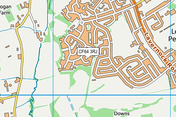 CF64 3RJ map - OS VectorMap District (Ordnance Survey)