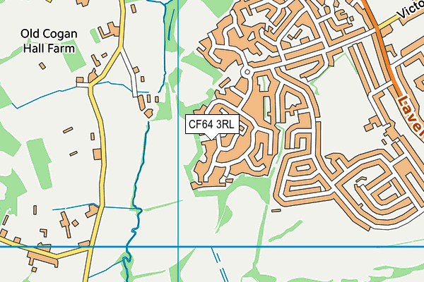CF64 3RL map - OS VectorMap District (Ordnance Survey)