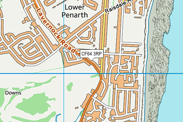 CF64 3RP map - OS VectorMap District (Ordnance Survey)