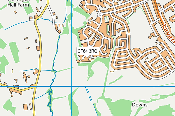 CF64 3RQ map - OS VectorMap District (Ordnance Survey)